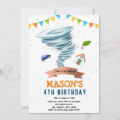 Invitation à la fête du garçon tornade (Devant)