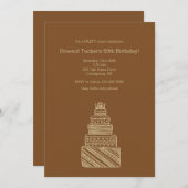 Invitation à la fête du gâteau d'anniversaire (Devant / Derrière)