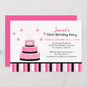 Invitation à la fête du gâteau du 50e anniversaire (Devant / Derrière)