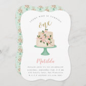 Invitation à la fête du gâteau du premier annivers (Devant / Derrière)