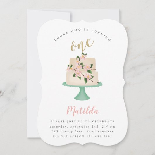 Invitation à la fête du gâteau du premier annivers (Devant)