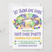 Invitation à la fête du gâteau du roi de Mardi Gra (Devant)