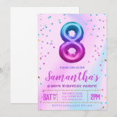 Invitation à la fête du huitième anniversaire (Devant / Derrière)