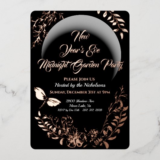 Invitation à la fête du jardin de minuit (Recto)