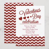 Invitation à la fête du jour de Valentines (Devant / Derrière)