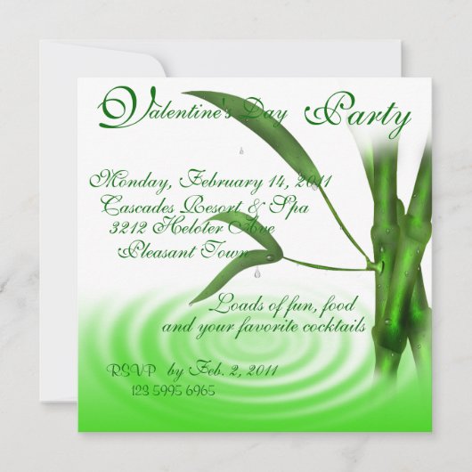 Invitation à la fête du jour de Valentines (Devant)