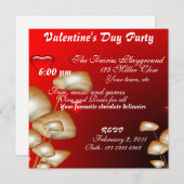 Invitation à la fête du jour de Valentines (Devant / Derrière)