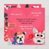 Invitation à la fête du Jour des Valentines (Devant / Derrière)