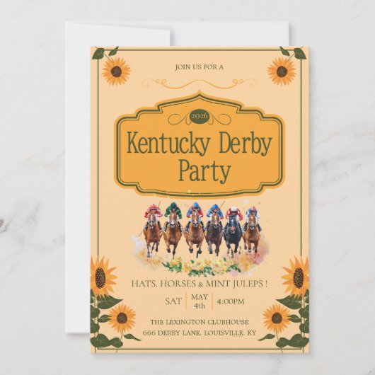 Invitation à la fête du Kentucky Derby Course de c (Devant)