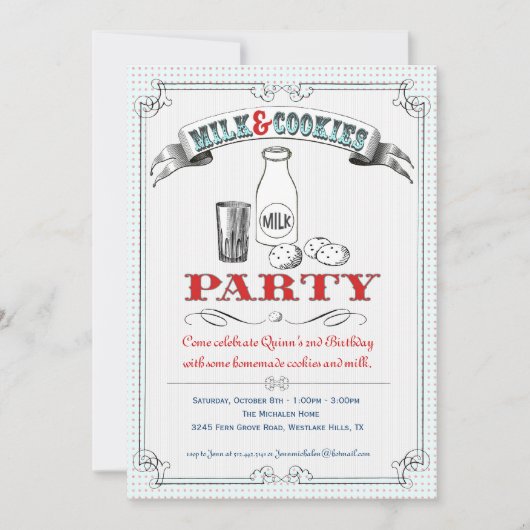 Invitation à la fête du lait et des biscuits (Devant)