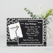 Invitation À La Fête Du Léopard Noir Blanc Et Gris (Debout devant)