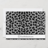 Invitation À La Fête Du Léopard Noir Blanc Et Gris (Dos)