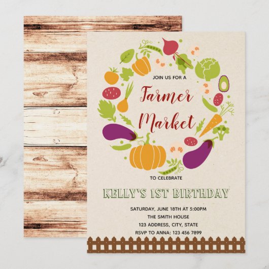Invitation à la fête du marché fermier (Devant / Derrière)