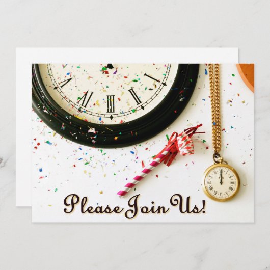 Invitation à la fête du Nouvel An (Devant / Derrière)