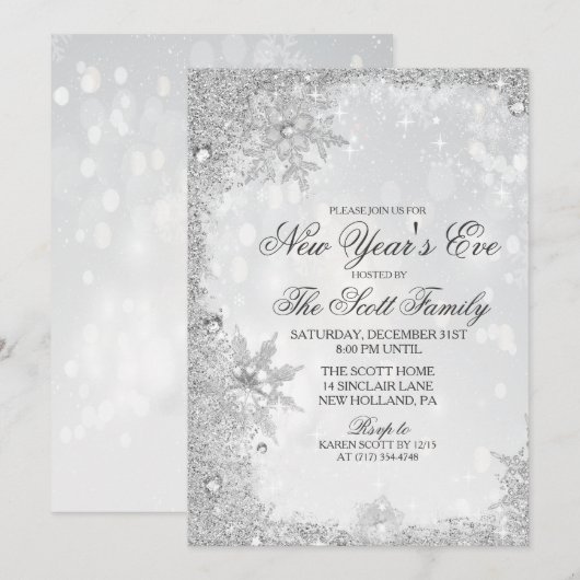 Invitation à la fête du Nouvel An (Devant / Derrière)