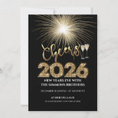 Invitation à la fête du Nouvel An 2026 Cheers (Devant)