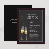 Invitation à la fête du Nouvel An autour du Toast  (Devant / Derrière)