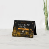 Invitation à la fête du Nouvel An festive noir et  (Devant)