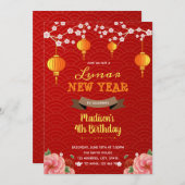 Invitation à la fête du Nouvel An Lunhappy (Devant / Derrière)