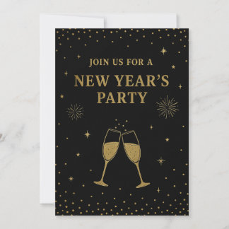 Invitation à la fête du Nouvel An | Noir & Or