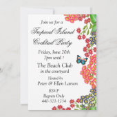 Invitation à la fête du perroquet tropical (Dos)