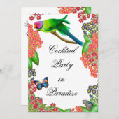 Invitation à la fête du perroquet tropical (Devant / Derrière)