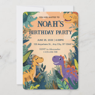 Invitation à la fête du petit dinosaure