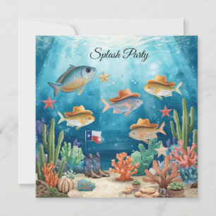 Invitation à la Fête du Poisson du Cow-boy Texan