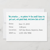Invitation à la fête du pool (Dos)