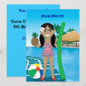 Invitation à la fête du pool (Devant / Derrière)