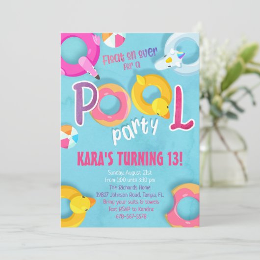 Invitation à la fête du pool (Debout devant)