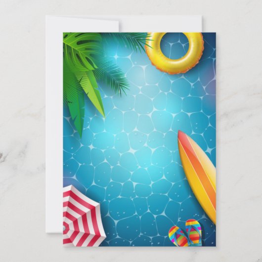 Invitation à la fête du pool (Dos)