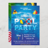 Invitation à la fête du pool (Devant / Derrière)