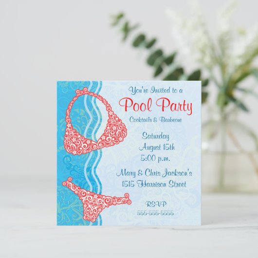 Invitation à la fête du pool (Debout devant)