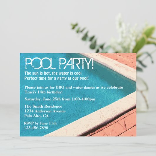 Invitation à la fête du pool (Debout devant)