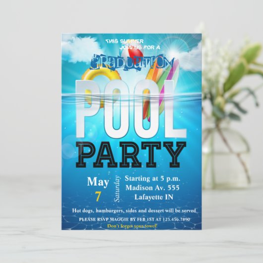 Invitation à la fête du pool (Debout devant)