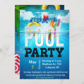 Invitation à la fête du pool (Devant / Derrière)