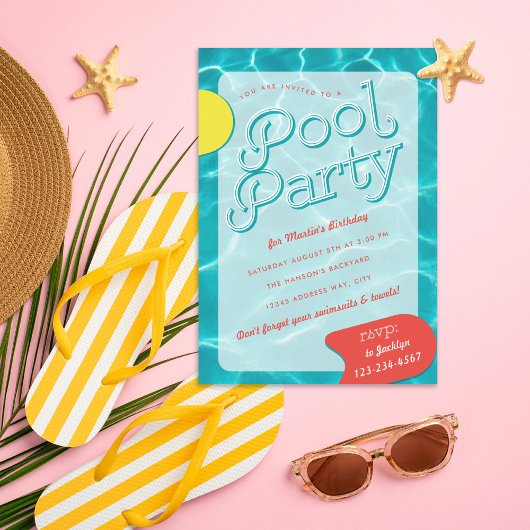 Invitation à la fête du pool adulte