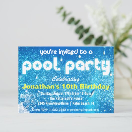 Invitation à la fête du pool Cool (Debout devant)