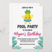 invitation à la fête du pool d'ananas (Devant / Derrière)