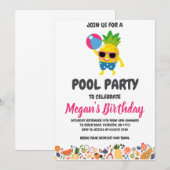 invitation à la fête du pool d'ananas (Devant / Derrière)