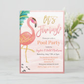 Invitation à la fête du pool de Flamants roses d'a (Debout devant)
