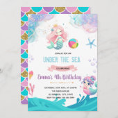 Invitation à la fête du pool de sirènes (Devant / Derrière)