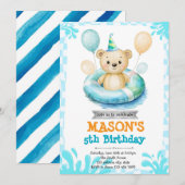 Invitation à la fête du pool d'ours (Devant / Derrière)