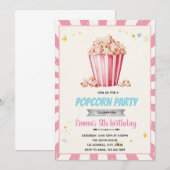 Invitation à la fête du pop-corn rose (Devant / Derrière)
