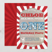 Invitation à la fête du premier anniversaire Cirqu (Devant / Derrière)