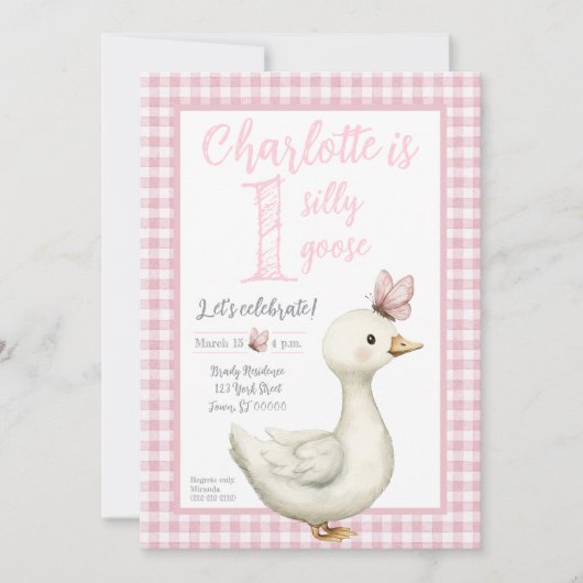 Invitation à la fête du premier anniversaire d'une (Devant)