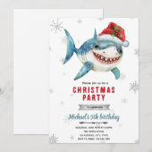 Invitation à la fête du requin de Noël (Devant / Derrière)