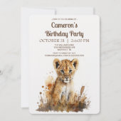 Invitation à la fête du roi lion aquarelle  (Devant)