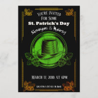 Invitation à la fête du Saint-Patrick Gold vert